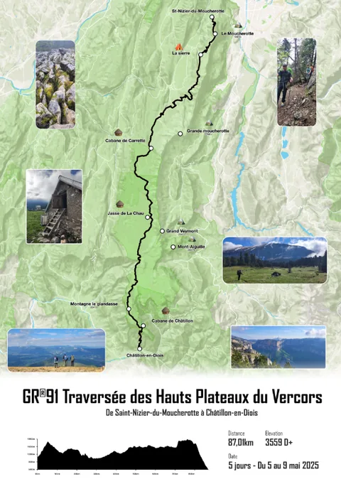 Affiche de la traversée des Hauts Plateaux du Vercors